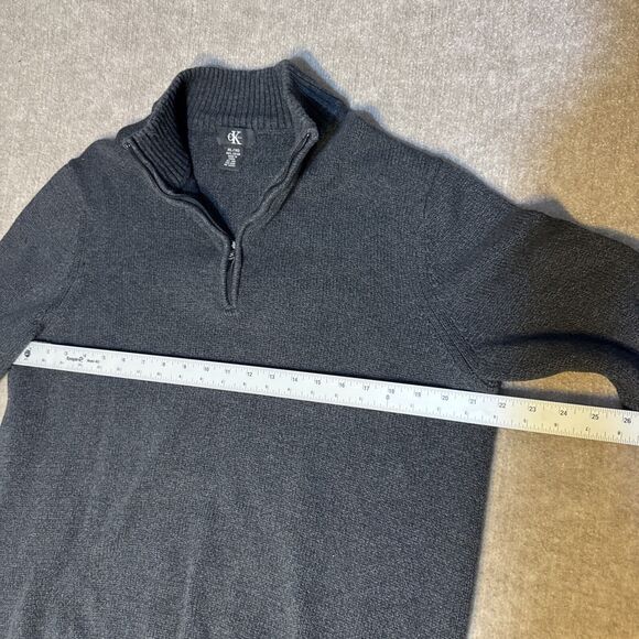 Calvin Klein CK Men Sweater XL Mock Neck 1/4 Zip Grandpa Heavy Knit Dad - Picture 5 of 5